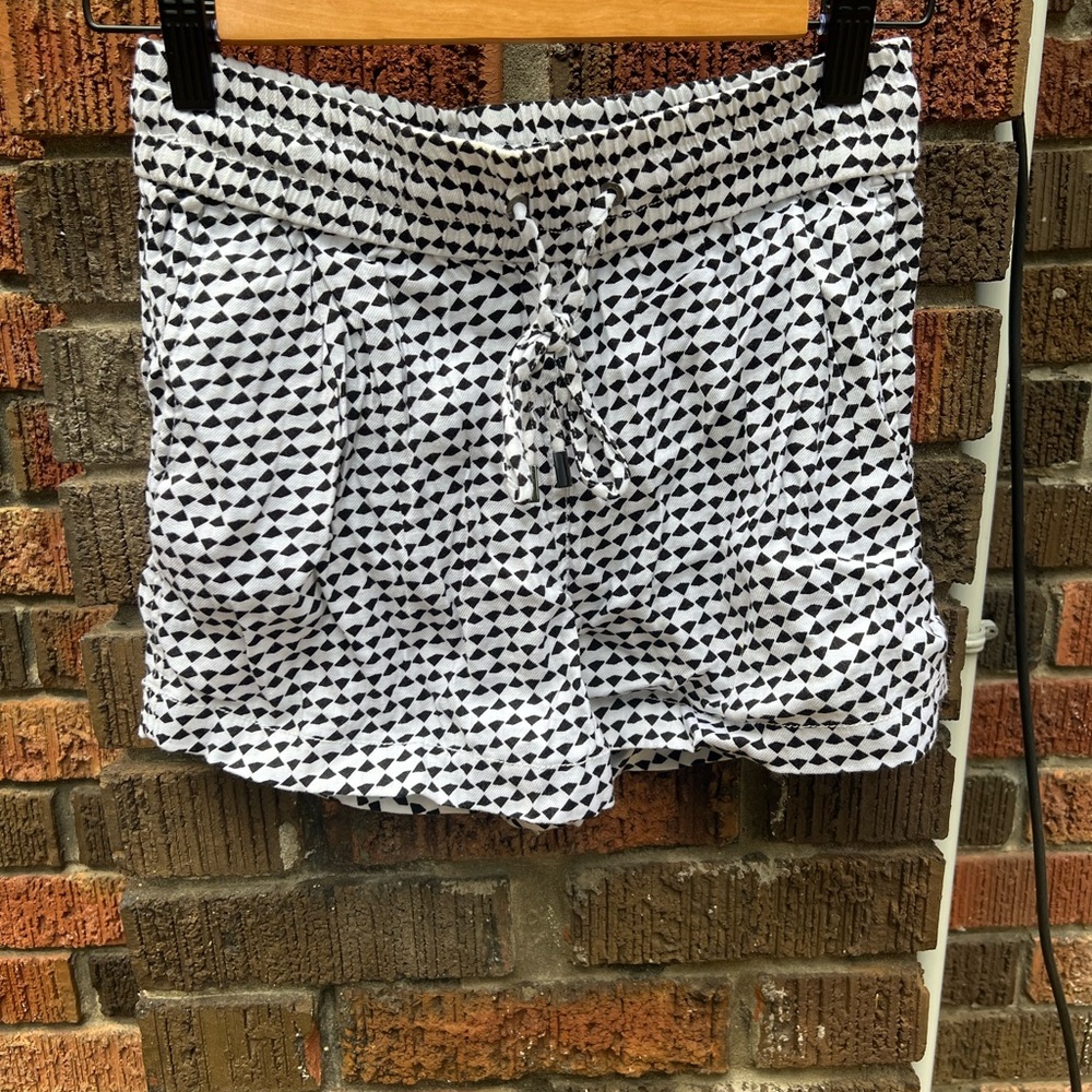 Armani Exchange Black and White Cargo Shorts